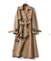 Women's Double-Breasted British Style Windbreaker Trench Coat