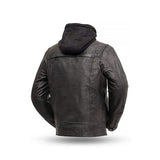 Men's Dutch Leather Removable Hood Original Biker Jacket