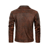Men's Vintage Distressed Genuine Leather Jacket