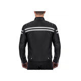 Men's Vertical Striped Premium Fabric Motorcycle Jacket