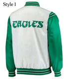 Renegade Eagles-Inspired Green & White Satin Jacket - Starter Style, Men & Women