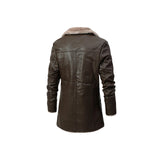 Men's Fur Turn-Down Collar Premium Leather Coat