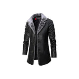 Men's Fur Turn-Down Collar Premium Leather Coat