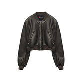 Women's Echo Genuine Black Leather Bomber Jacket