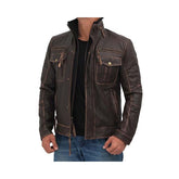 Men's Vintage Moto Genuine Leather Jacket