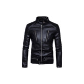 Men's Classic Cross Zip Jacket “ Cow Leather, Stand-Up Collar, Angled Front Zip