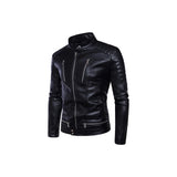 Men's Classic Cross Zip Jacket “ Cow Leather, Stand-Up Collar, Angled Front Zip