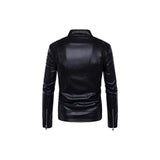 Men's Classic Cross Zip Jacket “ Cow Leather, Stand-Up Collar, Angled Front Zip