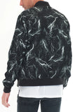 Men's Bolt Print Bomber Jacket “ Windbreaker with Zipper Closure