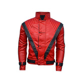 MJ Thriller Genuine Leather Jacket “ Zipper Closure, Waist & Inside Pockets