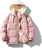 Outdoor Leisure Cotton-Padded Men Hooded Solid Color Jacket