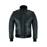 Men's Classic Motorcycle Jacket With Removable Hood