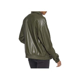 Women's Posh Green Real Leather Bomber Jacket