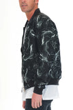 Men's Bolt Print Bomber Jacket “ Windbreaker with Zipper Closure