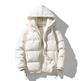 Winter Puffer Hoodie Jacket for Men - Cotton & Insulated