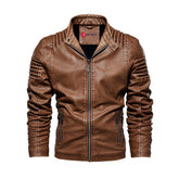 Kingdom PU Leather Jacket with Adjustable Cuffs & Unique Design