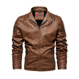 Kingdom PU Leather Jacket with Adjustable Cuffs & Unique Design