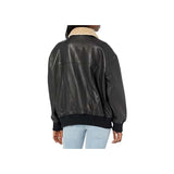 Women's Blaze Black Leather Bomber Jacket