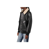 Women's Blaze Black Leather Bomber Jacket