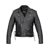 Belted Moto Jacket with Side Laces