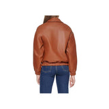 Women's Brown Genuine Leather Bomber Jacket