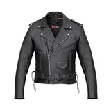 Belted Moto Jacket with Side Laces