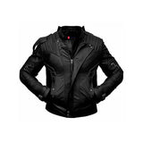 Men's Belted Cuffs Motorcycle Leather Jacket