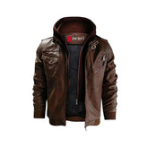 Mens Brown Salvador Premium PU Leather Jacket