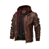 Men's Guerrilla Real Leather Hooded Jacket