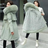 Womens Wool Liner Hooded Parka Long Coat