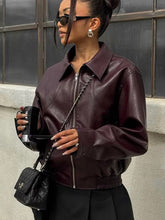 Women's Faux Leather Moto Biker Jacket