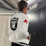 Tom Brady Las Vegas Raiders White Bomber Jacket