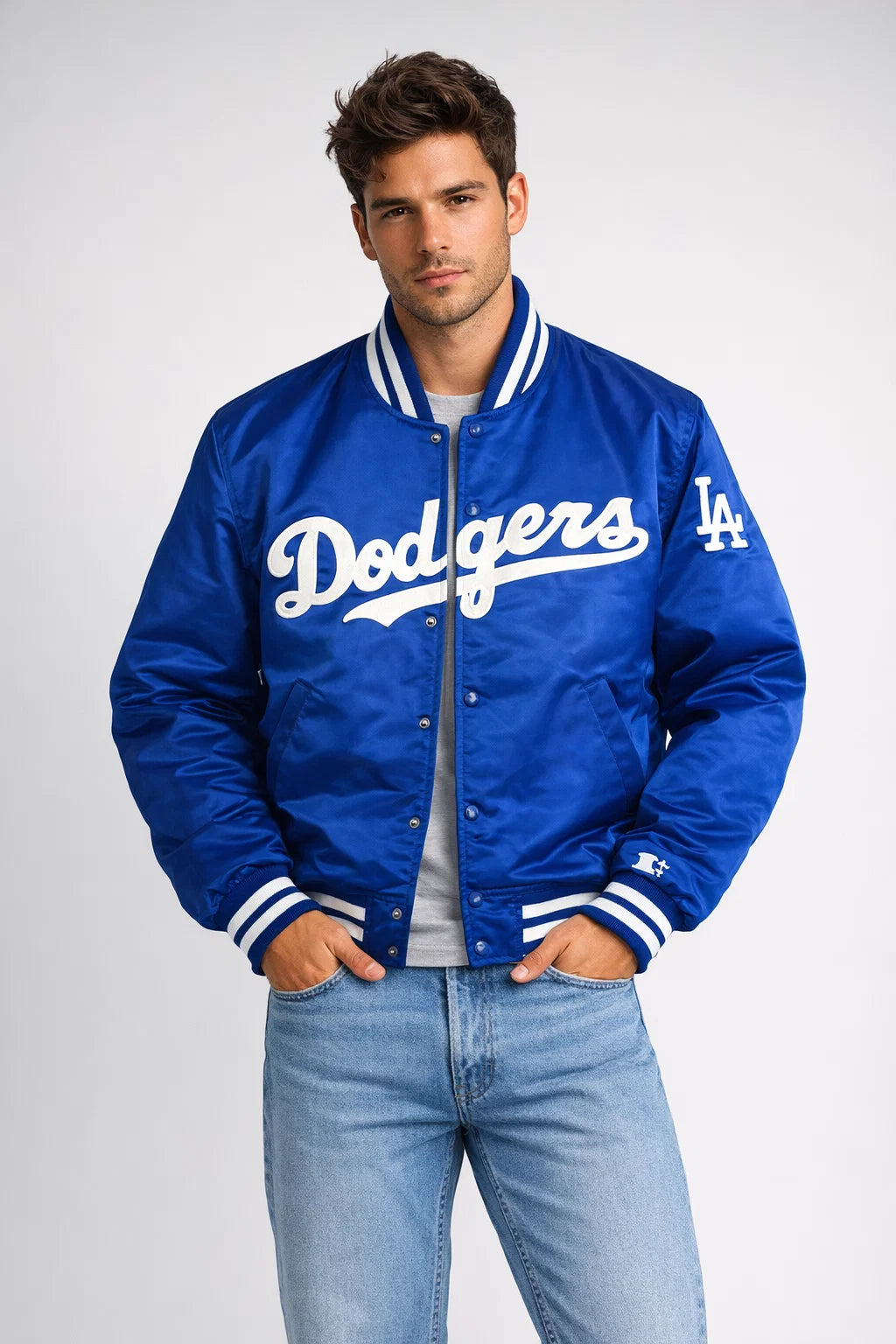 Vintage 1990s LA Dodgers Blue Bomber Jacket