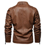 Kingdom PU Leather Jacket with Adjustable Cuffs & Unique Design