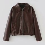 Women's Faux Leather Moto Biker Jacket