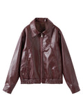 Women's Faux Leather Moto Biker Jacket