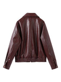 Women's Faux Leather Moto Biker Jacket