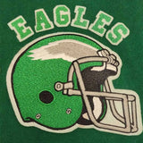 Philadelphia Eagles 80’s Varsity Jacket - Green & White Wool Leather Letterman