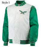 Renegade Eagles-Inspired Green & White Satin Jacket - Starter Style, Men & Women