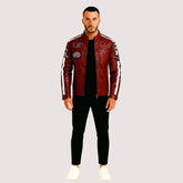 red biker jacket for men