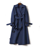 Women™s Double-Breasted British Style Windbreaker Trench Coat - Long, Streetwear