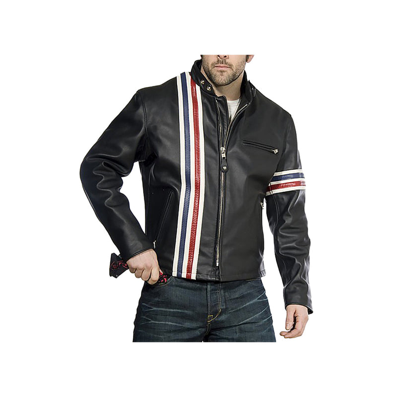Men's Vertical Striped Motorcycle Jacket – Winter & Christmas Sale