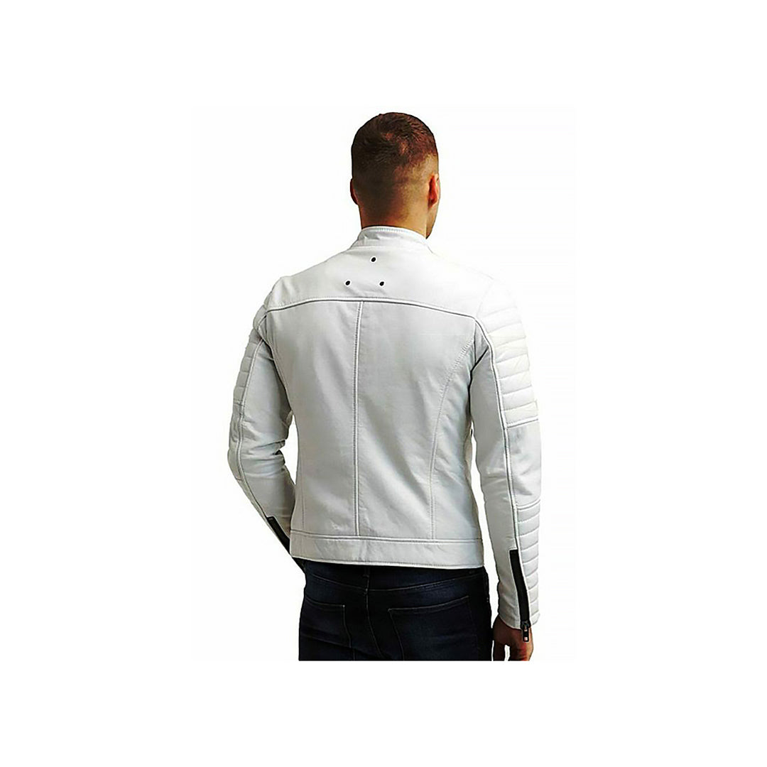Men's Genuine Leather Moto Slim Fit Jacket “ Durable, Modern Design