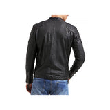 Men™s Double Striped Snap Collar Moto Jacket