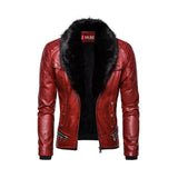 Men's Removable Fur Collar Motorcycle Jacket “ Premium Leather, Classic Biker Style
