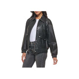 Posh Black Leather Bomber Jacket “ Genuine Leather, Ribbed Waist & Cuffs