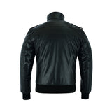 Men's Classic Motorcycle Jacket “ Removable Hood, Premium Leather, Multiple Pockets
