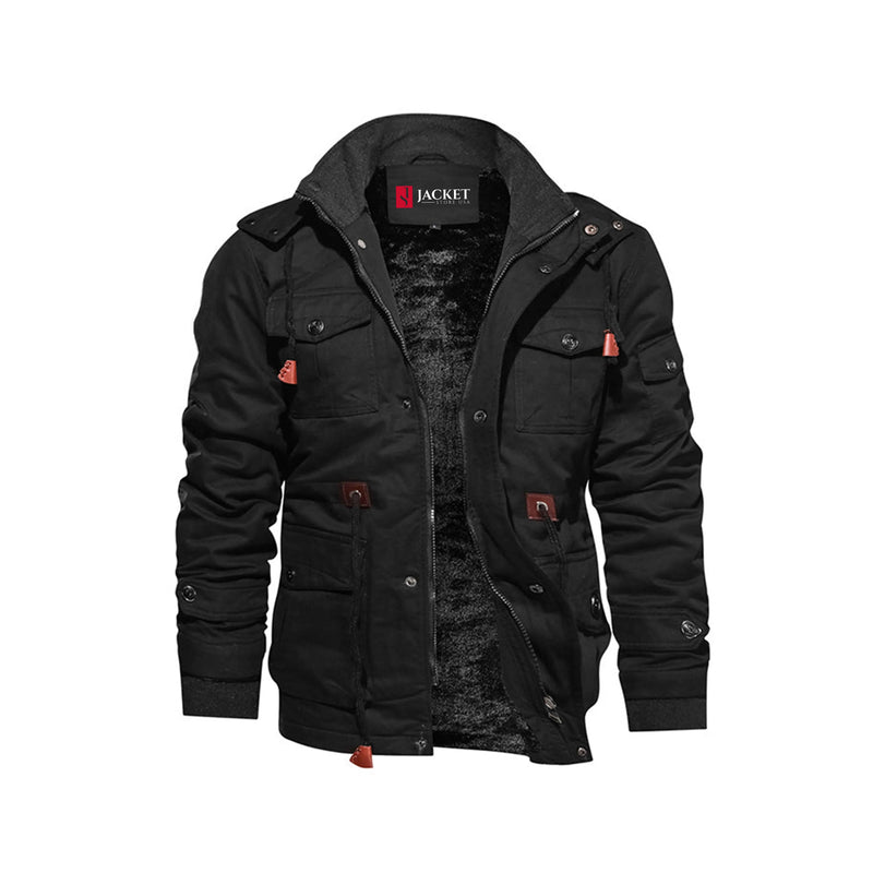 Mens Black Survival Cotton & Polyester Blend Jacket