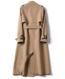 Women™s Double-Breasted British Style Windbreaker Trench Coat - Long, Streetwear