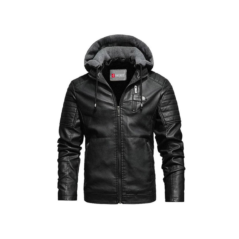 Avenger Hooded Leather Jacket